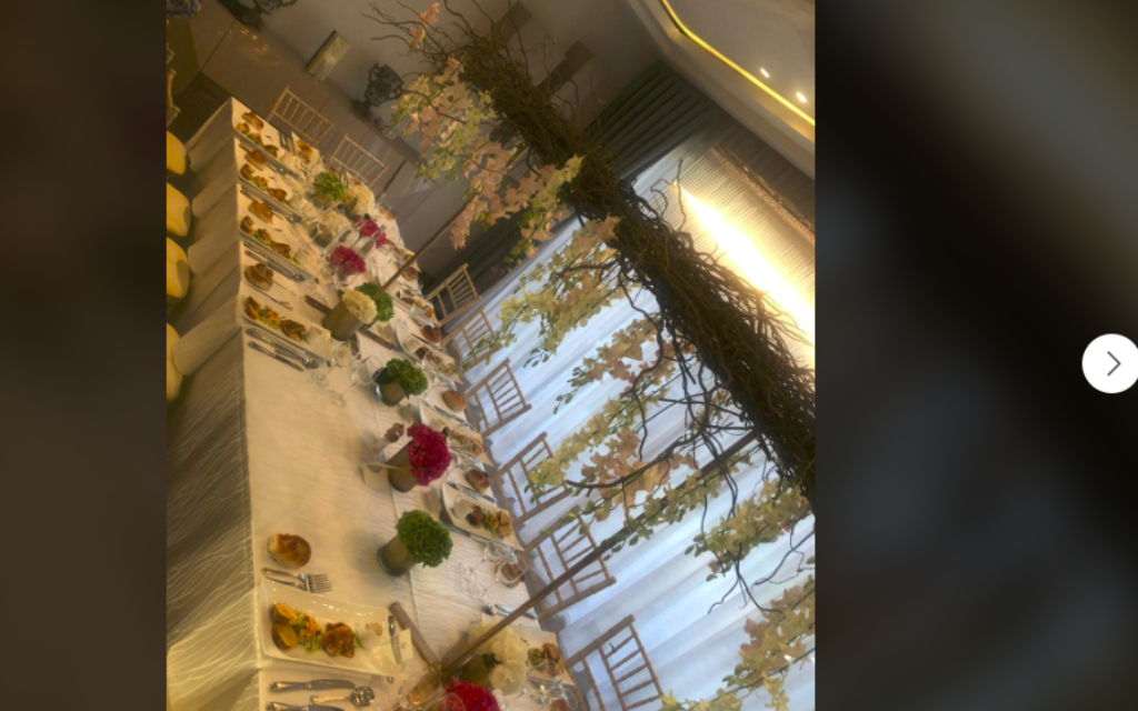 Dining table laid out for an illicit wedding in Golders Green (Credit: The Diary Of An OTD Girl, Facebook)