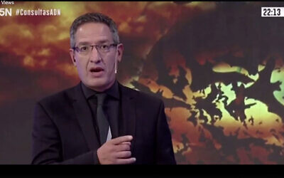 Tomás Ariel Méndez on ADN Tv (Screenshot via JTA)
