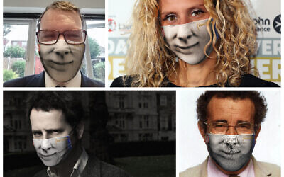 Rabbi Stanley Coten, Dr Ellie, 
Dr Adam Kay and Lord Winston with masks on, honouring Florence Nightingale