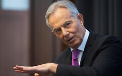 Former prime minister Tony Blair during a speech to mark the 120th anniversary of the founding of the Labour party, in the Great Hall at King's College, London.