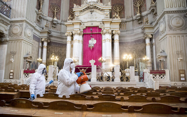 Italian synagogue is disinfected, as Jews prepare to get back to 'normal'

(Photo by Roberto Monaldo/LaPresse/Sipa USA)