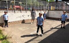 Sinai School students return to the playground