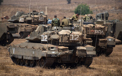 An Israeli army Merkava tanks seen in the Israeli-annexed Golan Heights on June 24, 2020.  on July 27, 2020. Photo by: Gil Eliyahu-JINIPIX