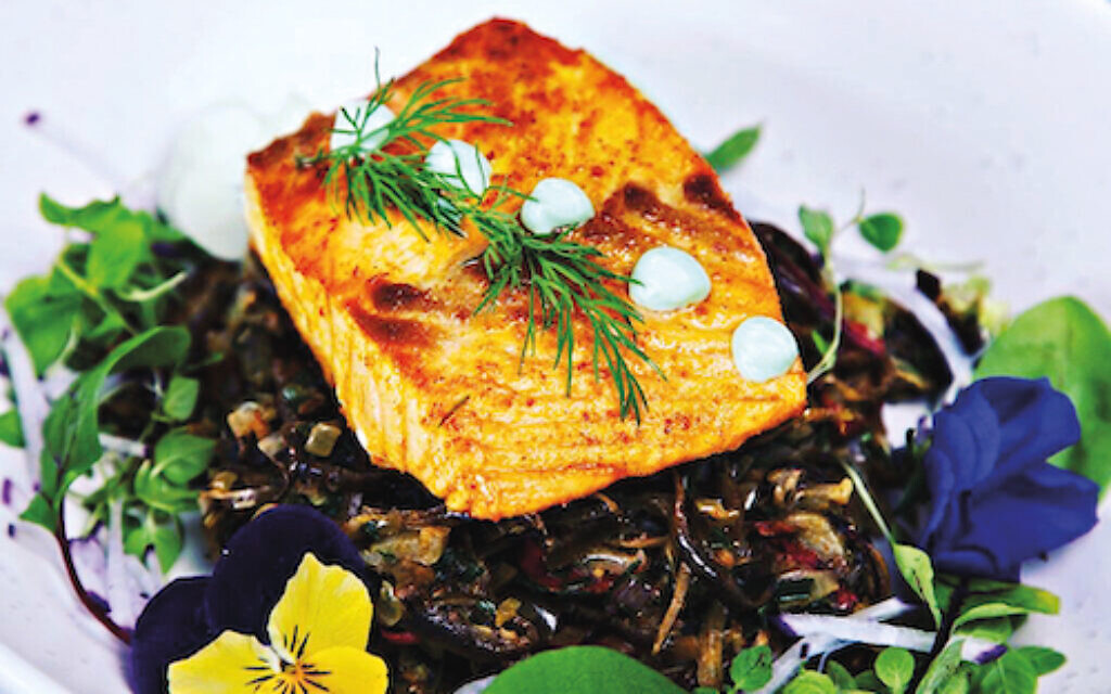 Kushan prepares healthy meals such as curried salmon with confit banana flower 