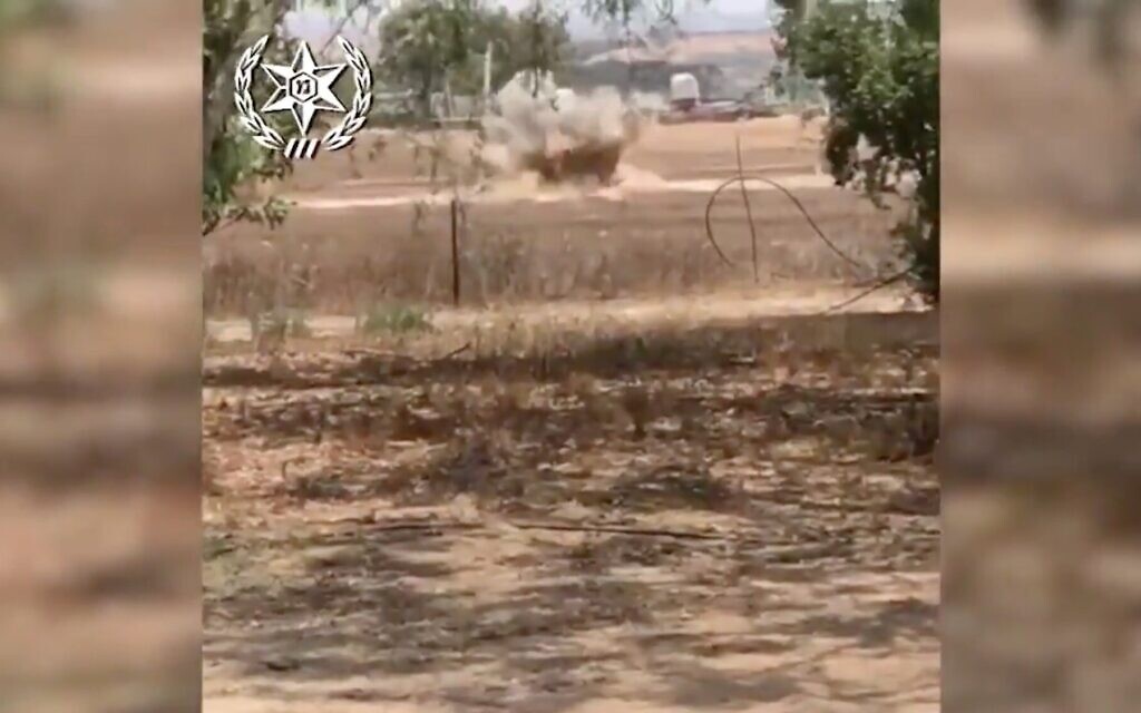 Screenshot from the Israeli police after they detonated the balloons
