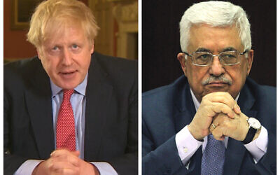 Boris Johnson and Mahmoud Abbas