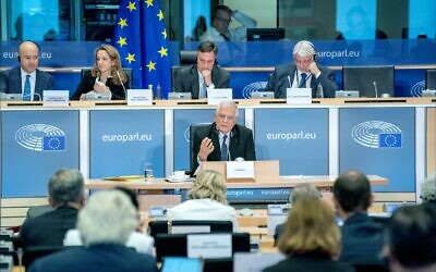 Foreign Policy chief Josep Borrell  testifies before the European Parliament  Committee on Foreign Affairs in 2019 (Wikipedia/ Source: https://www.flickr.com/photos/european_parliament/48859228518/ Author: Author	European Parliament from EU / Attribution 2.0 Generic (CC BY 2.0)  https://creativecommons.org/licenses/by/2.0/legalcode)