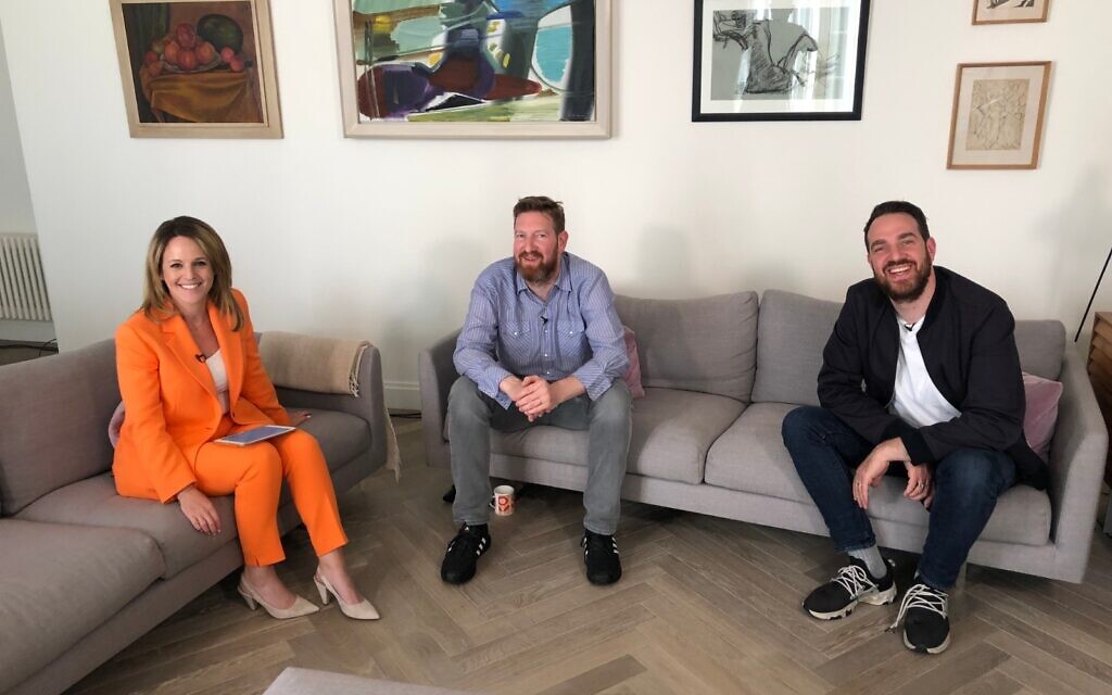 Ben and Gabe Turner, with the broadcaster Juliet Mann (Credit: ORT UK)