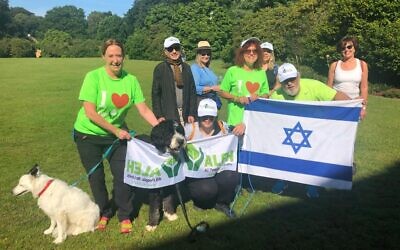Walking group raising funds for ALEH during a two day walk-a-thon