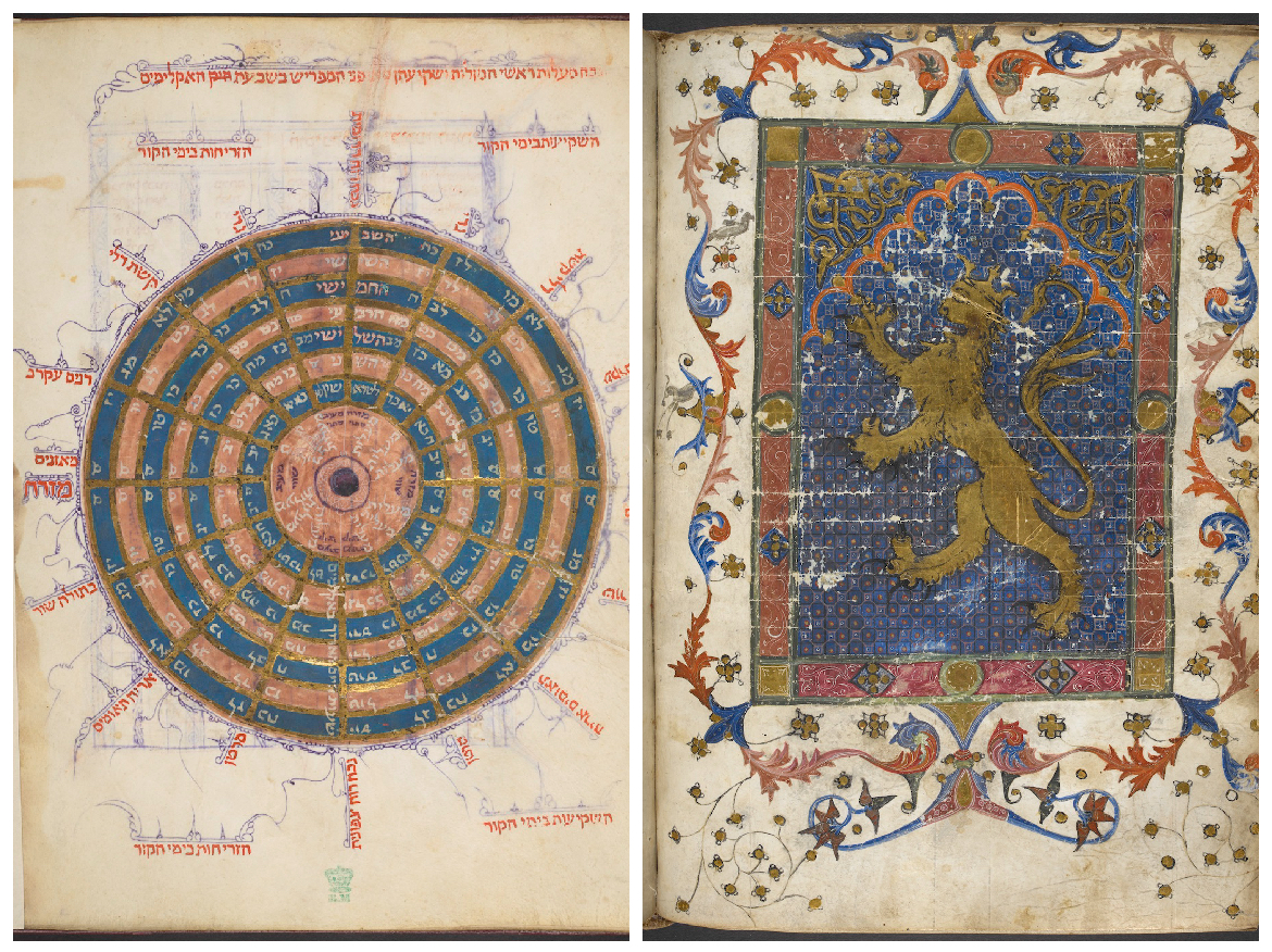 Left: A series of calendrical and astronomical tables, 15th century, Or 11796. Right: Maimonides' Guide for the Perplexed, c 1325-1374, Spain, Or 14061 (credit British Library Board)