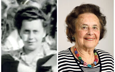 Lily Ebert pictured in the film reel taken in June 1945, and today.