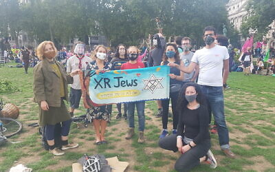 XR J activists at the Parliament Square demonstration
