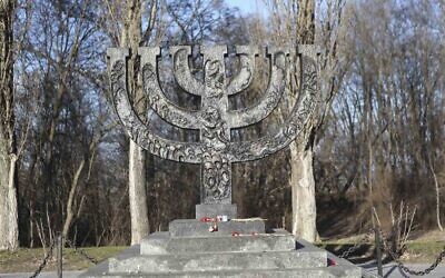 Menorah monument which currently stands at Babyn Yar (Babyn Yar Holocaust Memorial Center)