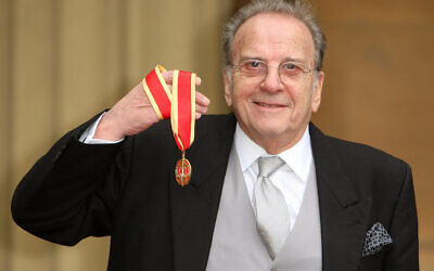 Playwright Sir Ronald Harwood with his Knighthood medal awarded by the Prince of Wales at an investiture ceremony at Buckingham Palace, London.