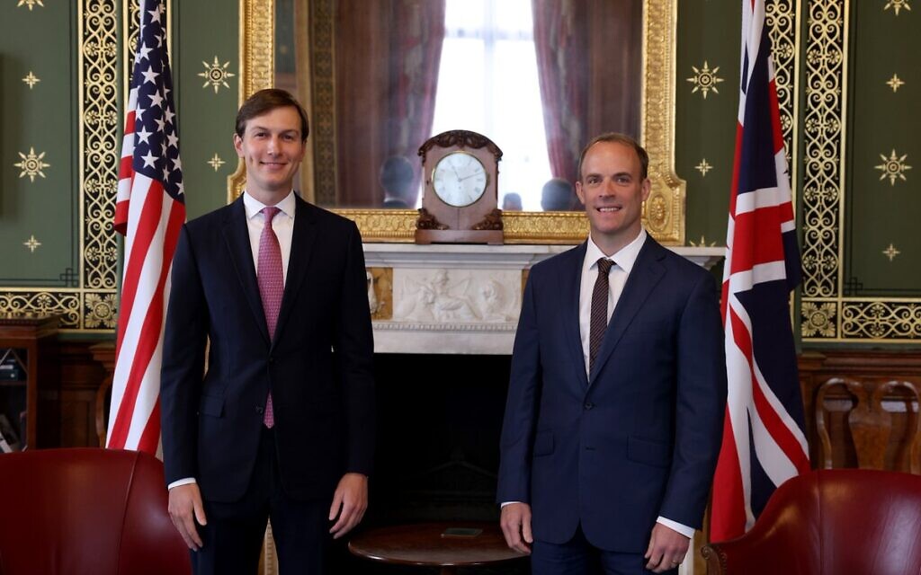 Jared Kushner and Dominic Raab together (Credit: Dominic Raab on Twitter)
