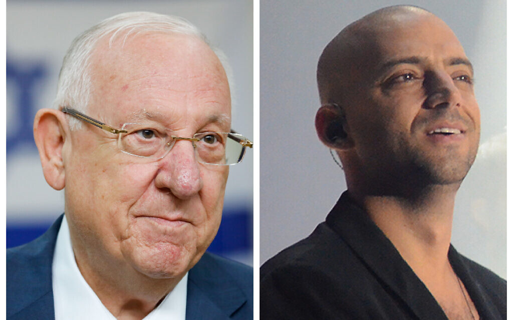 President Rivlin and Idan Raichel. (Rivlin: Photo by: JINIPIX. Raichel: Author	אורי ברקת/ Attribution-ShareAlike 4.0 International (CC BY-SA 4.0))