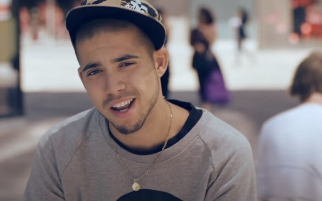 Insayno sings in a video clip from 2013 in Amsterdam. (Screen shot from YouTube via JTA)