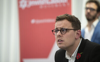 Peter Mason during a press conference by the Jewish Labour Movement at the offices of Mishcon de Reya in London, following the publication of damming anti-Semitism report by the Equality and Human Rights Commission (EHRC).
