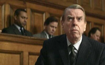 Timothy Spall as Holocaust denier David Irving in the 2016 film Denial, based on Deborah Lipstadt's book History on Trial: My Day in Court with a Holocaust Denier.