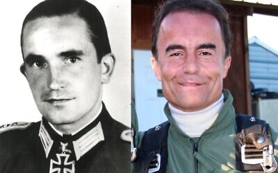 Bernd Wollschlaeger grew up believing his father Arthur (left) was a war hero,
but then learned the uncomfortable truth, converted to Judaism and joined the IDF