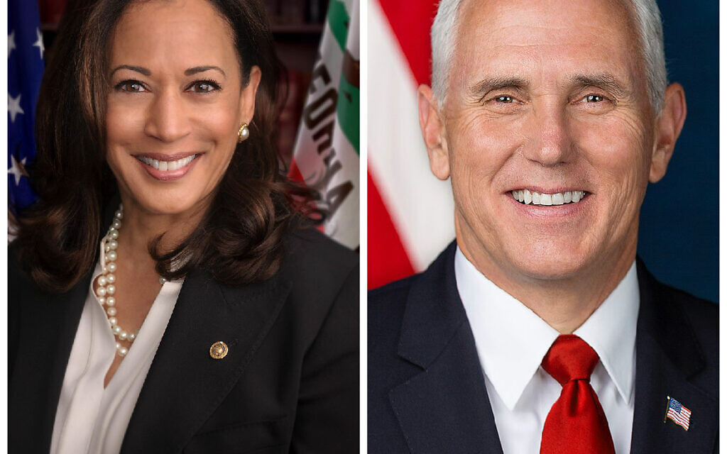 Kamala Harris (Wikipedia/Source	https://www.harris.senate.gov/news#photos. Author: Office of Senator Kamala Harris) 
Mike Pence (Wikipedia/	White House.
Author: D. Myles Cullen)