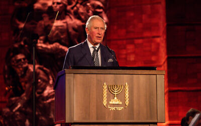 HRH Prince of Wales during his speech at the Yad Vashem Holocaust Forum, January 2020. Credit: Ben Kelmer