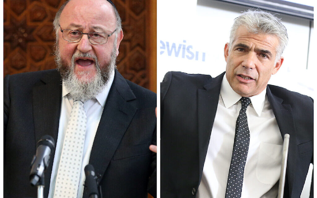 Chief Rabbi Mirvis and Yair Lapid