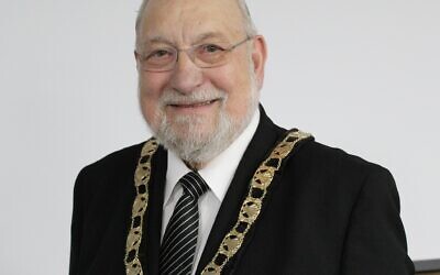 Cllr Alan Plancey with the Mayoral chains.