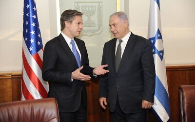 Blinken meets with Israeli Prime Minister Benjamin Netanyahu in Jerusalem on June 16, 2016 (Wikipeida/ Source:  https://www.flickr.com/photos/statephotos/27708990885/ Author	U.S. Department of State from United States)