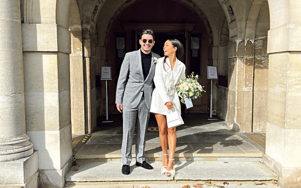 Georgia Kirsch, 28, and Ronnie Morgan, 29, at their civil ceremony on 26 September