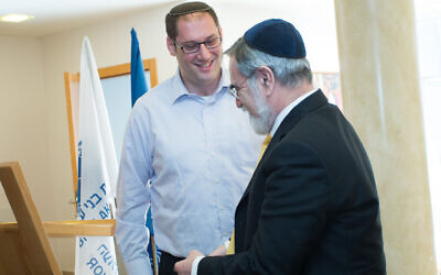 Jonny Lipczer with Rabbi Lord Sacks