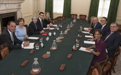 Dan (first on the left) during a roundtable discussion in the Cabinet Room at No10 with the then Prime Minister Theresa May, organised by  the Jewish Leadership Council  (2017)