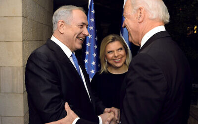 Joe Biden and Benjamin Netanyahu in Jerusalem in 2013. (Photo By Matty Stern/State Department/Sipa USA)