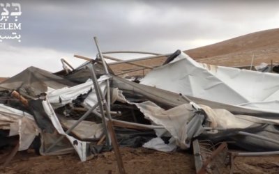 Screenshot from Youtube video by BTselem, of the demolition