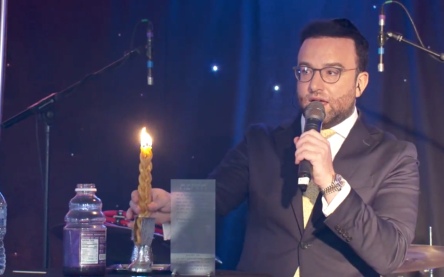 Screenshot of Rabbi Benjy Morgan during Havdallah Live in memory of Lord Sacks