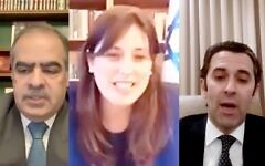 Sheikh Fawaz al-Khalifa, Tzipi Hotovely and Mansoor Abulhoul, Sheikh Fawaz al-Khalifa, Tzipi Hotovely and Mansoor Abulhoul,
