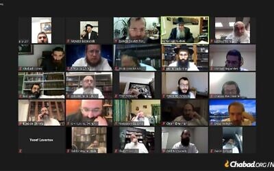 Screenshot of the virtual Zoom meeting (Via the Chabad website)