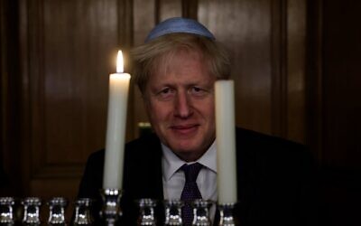 Boris Johnson celebrating Chanukah.