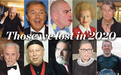 Top row from left: Carl Reiner, Des O'Connor, Eric Hall, Hedi Frankl, Joel Schumacher
Bottom row from left: kirk Douglas, Peter Green, Rabbi Lord Jonathan Sacks, Ruth Bader Ginsburg, Zef Eisenberg Top row from left: Carl Reiner, Des O'Connor, Eric Hall, Hedi Frankl, Joel Schumacher
Bottom row from left: kirk Douglas, Peter Green, Rabbi Lord Jonathan Sacks, Ruth Bader Ginsburg, Zef Eisenberg