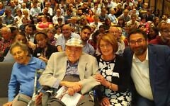 Lawrie Nerva with wife Ruby, (left) Dame Louise Ellman and Adrian Cohen (Credit: Adrian Cohen)