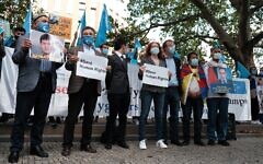 Activists standing in solidarity with Uyghur Muslims (Credit: Ilan Selby and Johan Kaye) Activists standing in solidarity with Uyghur Muslims (Credit: Ilan Selby and Johan Kaye)