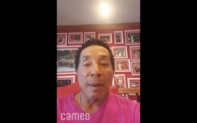 Screenshot from Twitter of Smokey Robinson giving his 'Cha-New-Kah' message