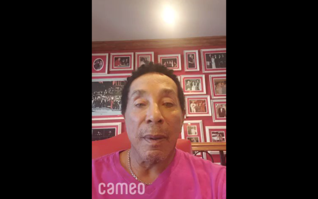 Screenshot from Twitter of Smokey Robinson giving his 'Cha-New-Kah' message