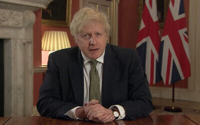 Prime Minister Boris Johnson making a televised address to the nation from 10 Downing Street, London, setting out new emergency measures to control the spread of coronavirus in England.