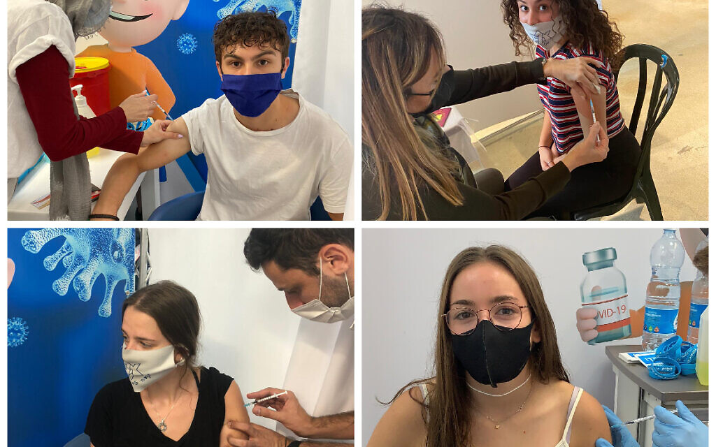 4 FZY Gap Year participants getting their jabs