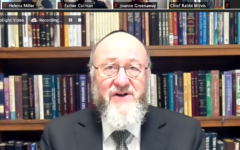 Chief Rabbi Mirvis at the teacher conference Chief Rabbi Mirvis at the teacher conference