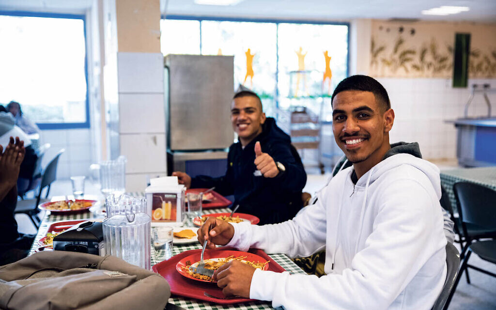 Kfar Silver students in current dining hall