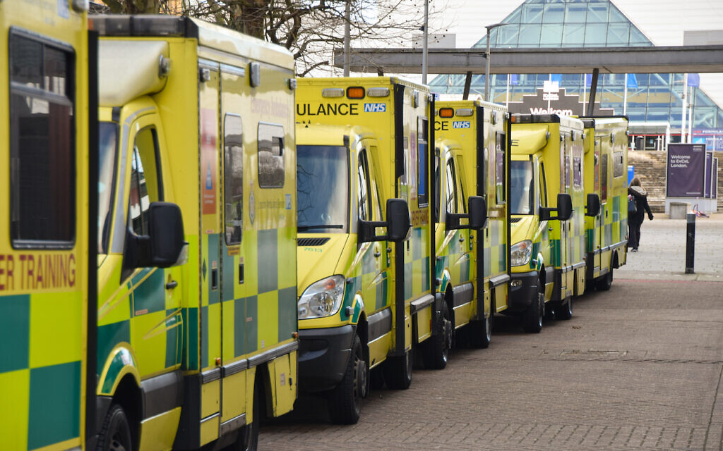 Ambulance vehicles.