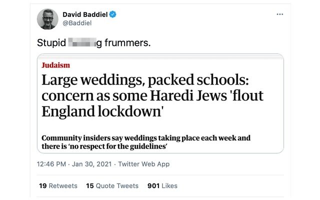 David Baddiel's controversial remark
