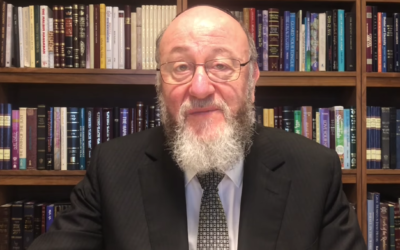 Chief Rabbi Mirvis spoke of the need to celebrate safely in a video message